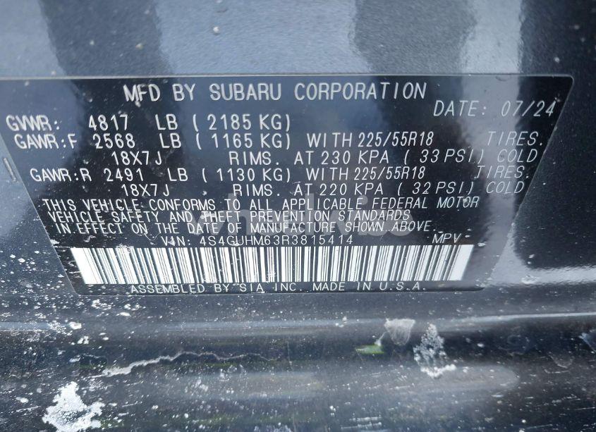 Photo 9 of 2024 Subaru Crosstrek LIMITED (VIN 4S4GUHM63R3815414)