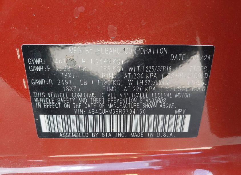 Photo 9 of 2024 Subaru Crosstrek LIMITED (VIN 4S4GUHM69R3794150)