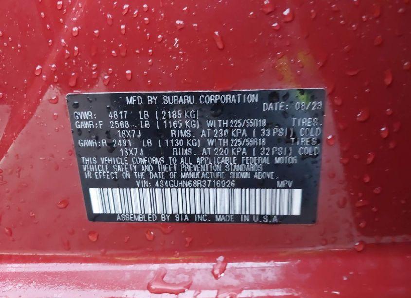 Photo 9 of 2024 Subaru Crosstrek LIMITED (VIN 4S4GUHN68R3716926)