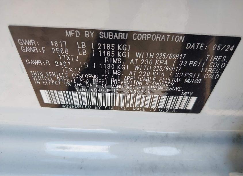 Photo 9 of 2024 Subaru Crosstrek WILDERNESS (VIN 4S4GUHU61R3800748)