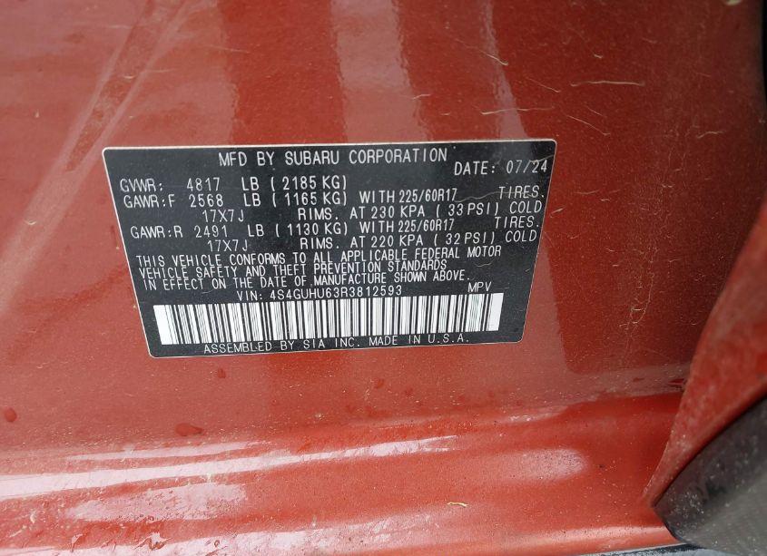 Photo 9 of 2024 Subaru Crosstrek WILDERNESS (VIN 4S4GUHU63R3812593)