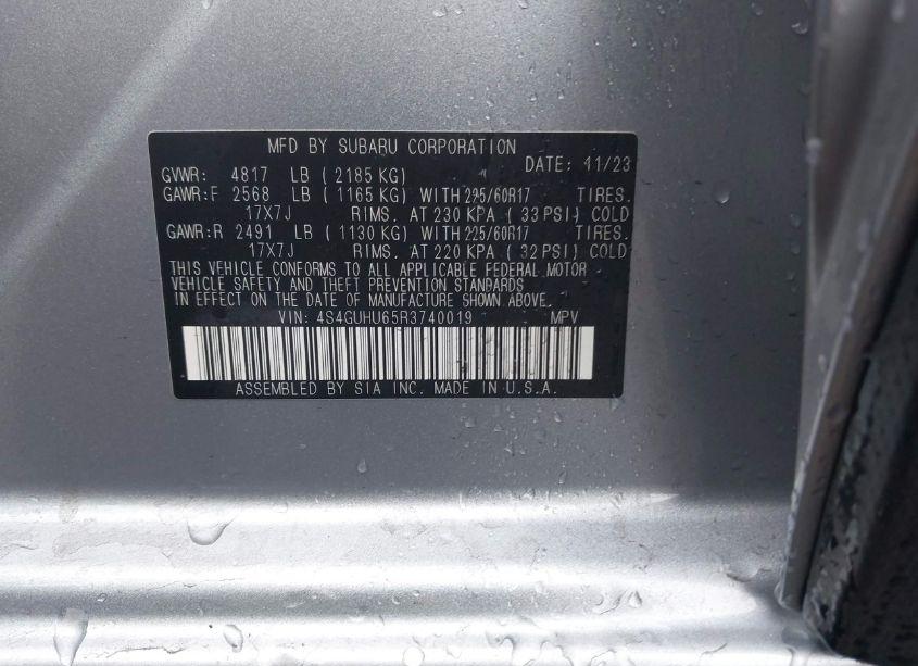 Photo 9 of 2024 Subaru Crosstrek WILDERNESS (VIN 4S4GUHU65R3740019)