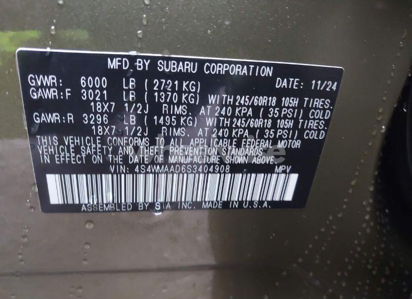 Photo 9 of 2025 Subaru Ascent PREMIUM 8-PASSENGER (VIN 4S4WMAAD6S3404908)