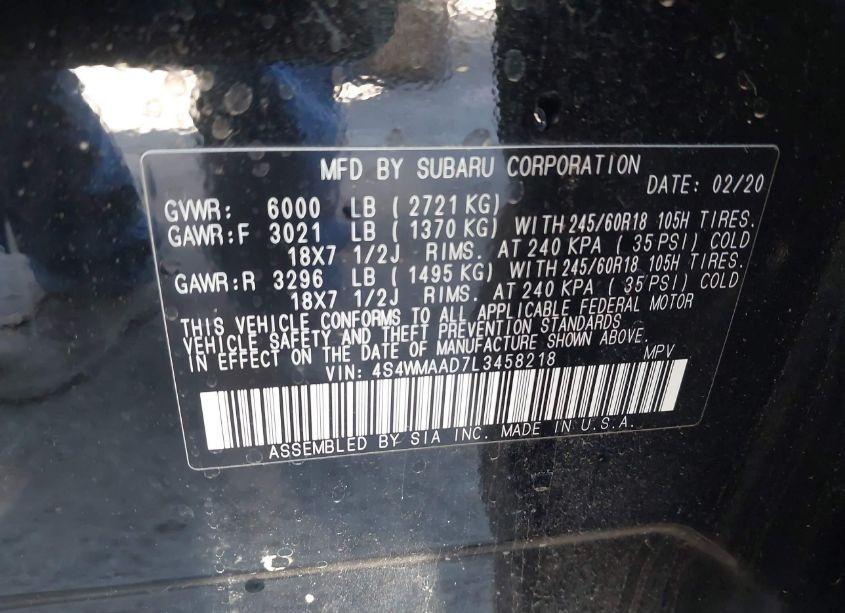 Photo 9 of 2020 Subaru Ascent (VIN 4S4WMAAD7L3458218)