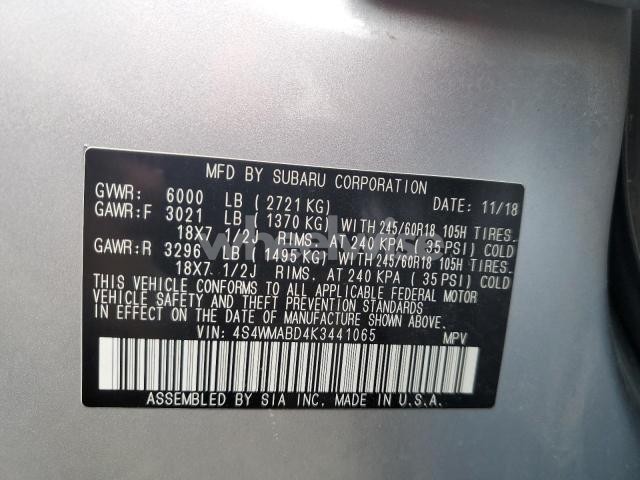 Photo 14 of 2019 SUBARU ASCENT PREMIUM (VIN 4S4WMABD4K3441065)