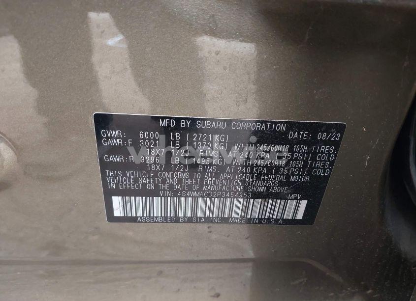 Photo 9 of 2023 Subaru Ascent PREMIUM 8-PASSENGER (VIN 4S4WMACD2P3454953)