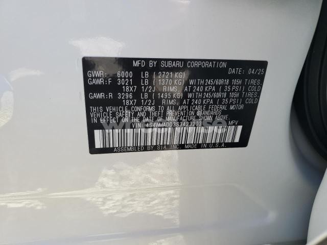 Photo 2 of 2025 SUBARU ASCENT PREMIUM (VIN 4S4WMADD3S3423203)
