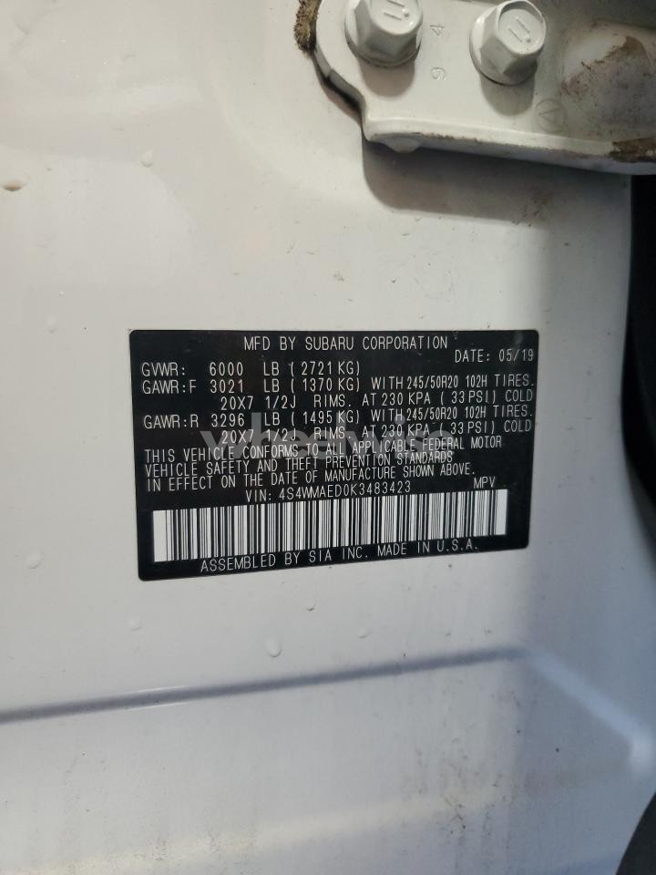 Photo 14 of 2019 SUBARU ASCENT PREMIUM (VIN 4S4WMAED0K3483423)