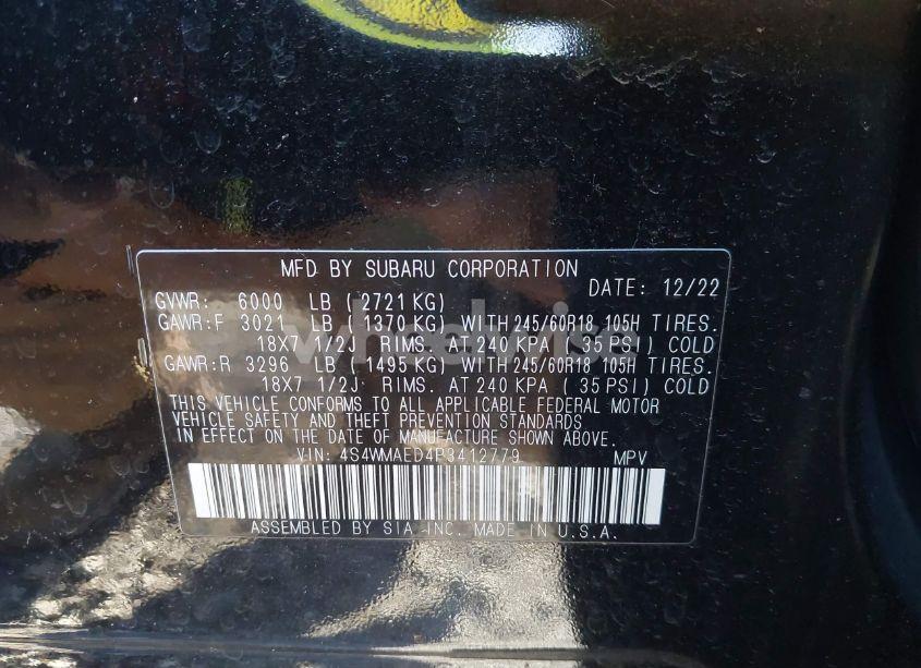 Photo 9 of 2023 Subaru Ascent PREMIUM 7-PASSENGER (VIN 4S4WMAED4P3412779)
