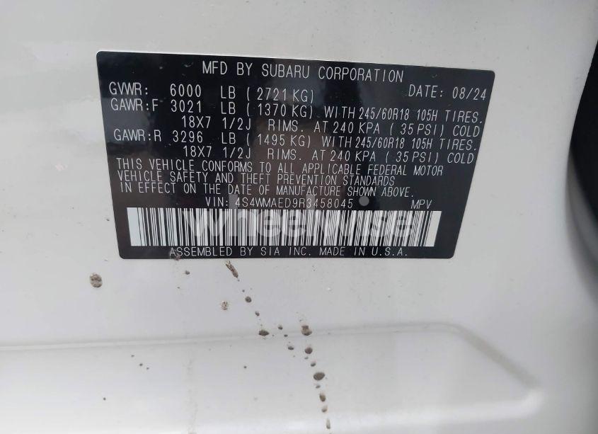 Photo 9 of 2024 Subaru Ascent PREMIUM 7-PASSENGER (VIN 4S4WMAED9R3458045)