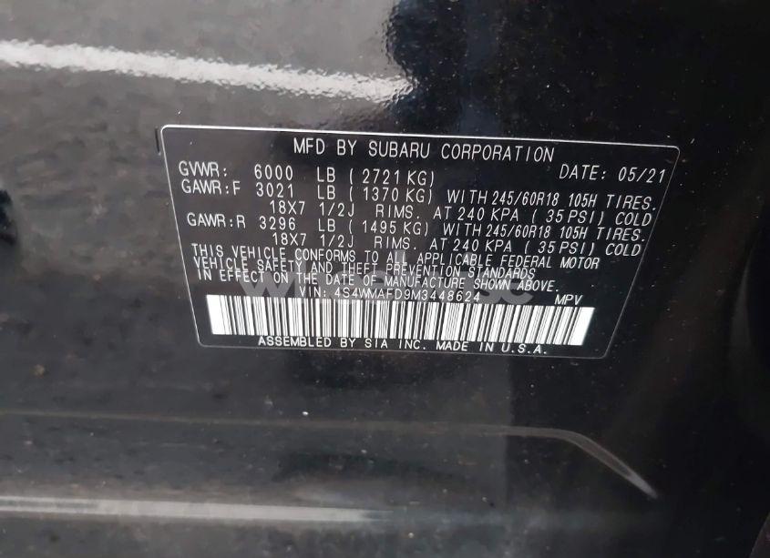 Photo 9 of 2021 Subaru Ascent PREMIUM (VIN 4S4WMAFD9M3448624)