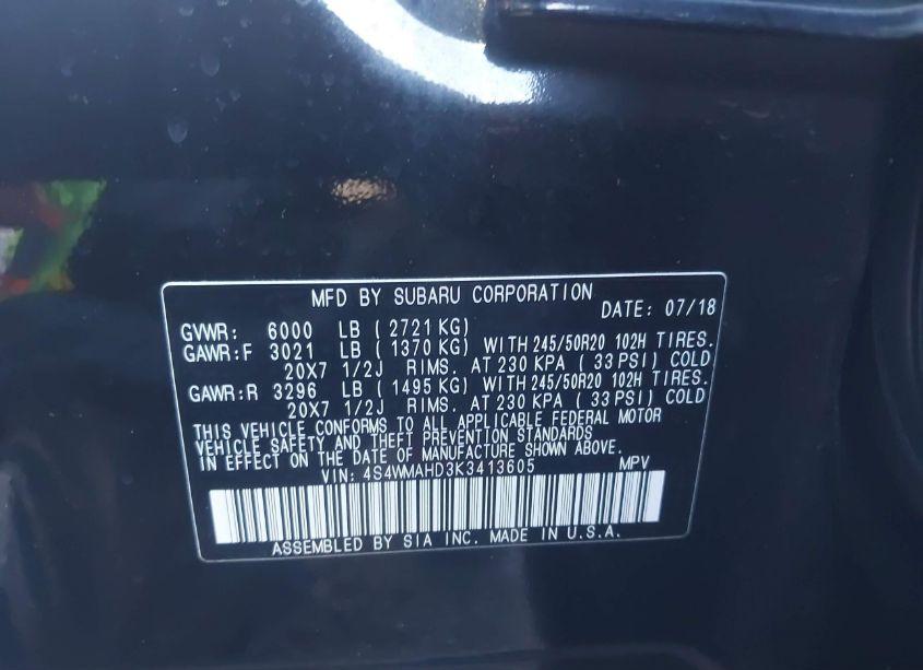 Photo 9 of 2019 Subaru Ascent PREMIUM (VIN 4S4WMAHD3K3413605)