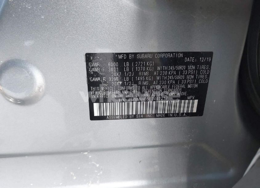 Photo 9 of 2020 Subaru Ascent PREMIUM (VIN 4S4WMAHD5L3442217)