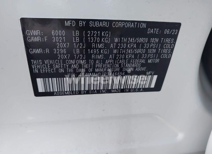 Photo 9 of 2023 Subaru Ascent ONYX EDITION 7-PASSENGER (VIN 4S4WMAHD7P3446856)