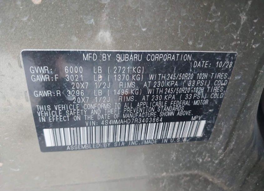 Photo 9 of 2024 Subaru Ascent ONYX EDITION 7-PASSENGER (VIN 4S4WMAHD7R3403864)