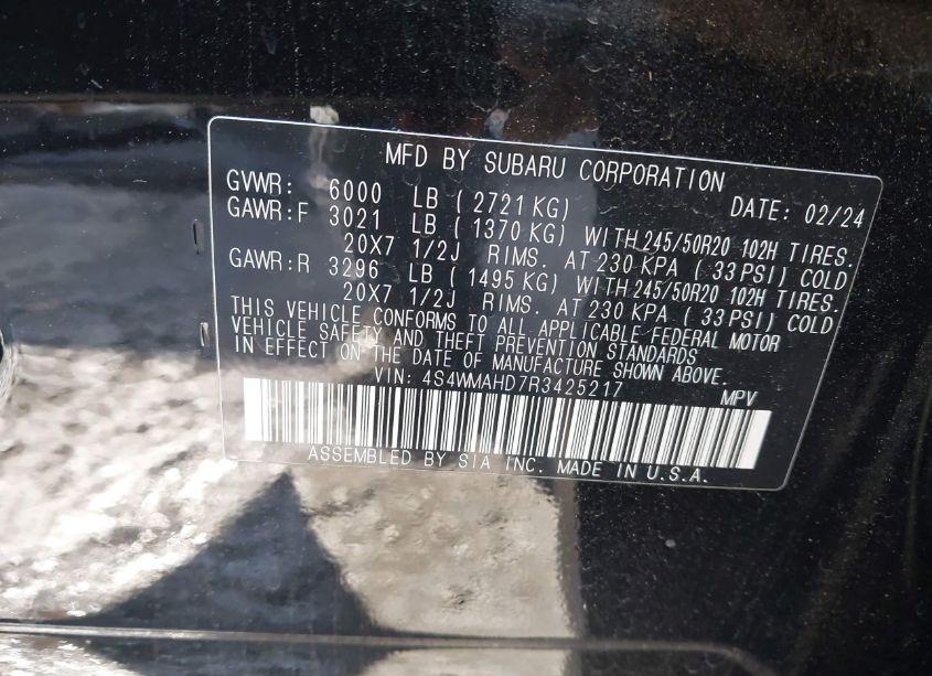 Photo 9 of 2024 Subaru Ascent ONYX EDITION 7-PASSENGER (VIN 4S4WMAHD7R3425217)