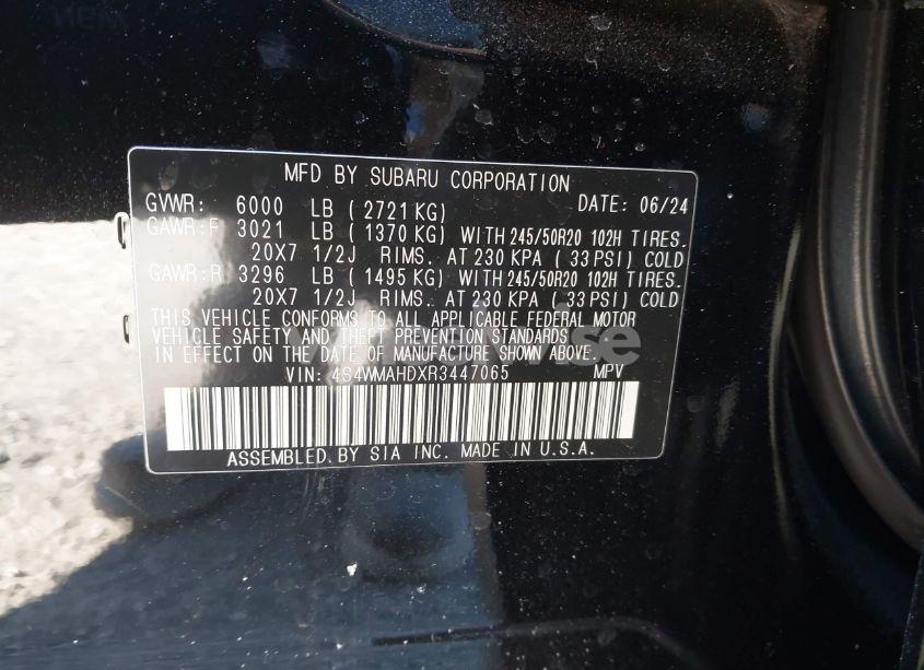 Photo 9 of 2024 Subaru Ascent (VIN 4S4WMAHDXR3447065)