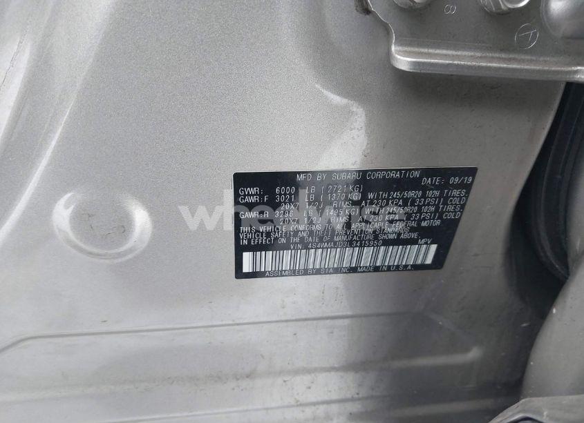 Photo 9 of 2020 Subaru Ascent LIMITED (VIN 4S4WMAJD3L3415950)