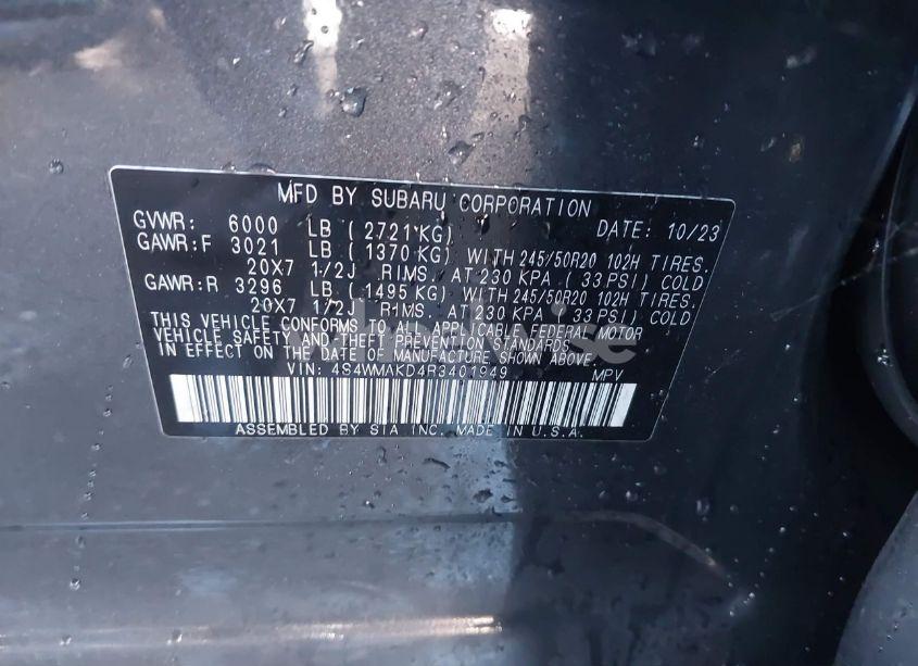 Photo 9 of 2024 Subaru Ascent ONYX EDITION LIMITED 7-PASSENGER (VIN 4S4WMAKD4R3401949)