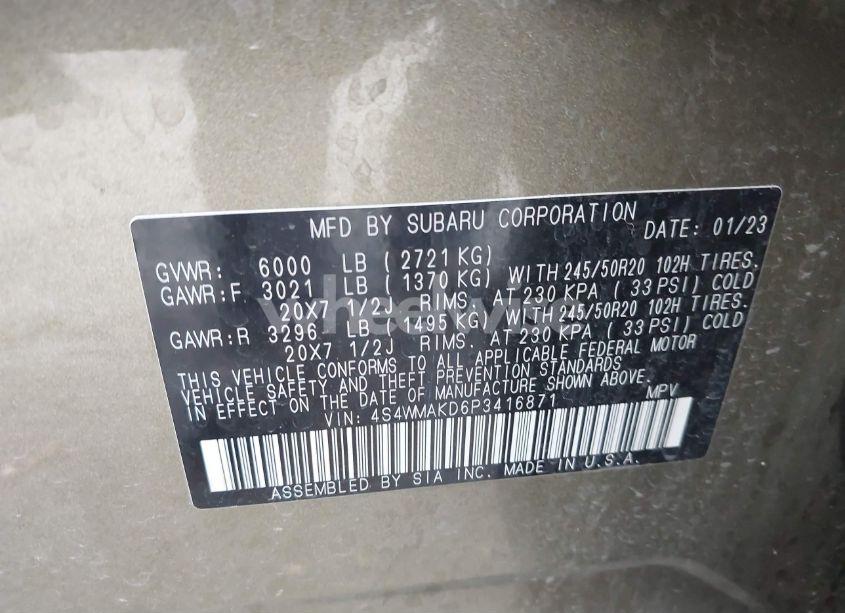 Photo 9 of 2023 Subaru Ascent ONYX EDITION LIMITED 7-PASSENGER (VIN 4S4WMAKD6P3416871)