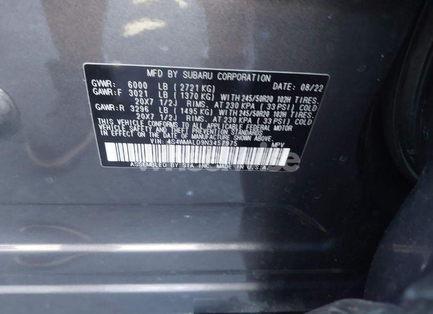 Photo 9 of 2022 Subaru Ascent LIMITED (VIN 4S4WMALD9N3457975)
