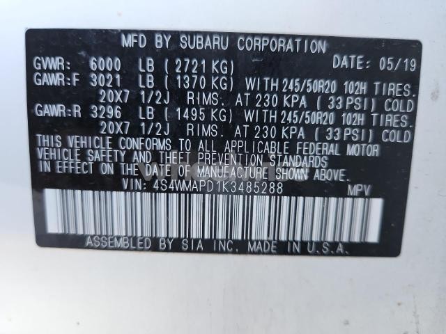 Photo 6 of 2019 SUBARU ASCENT LIMITED N/A (VIN 4S4WMAPD1K3485288)