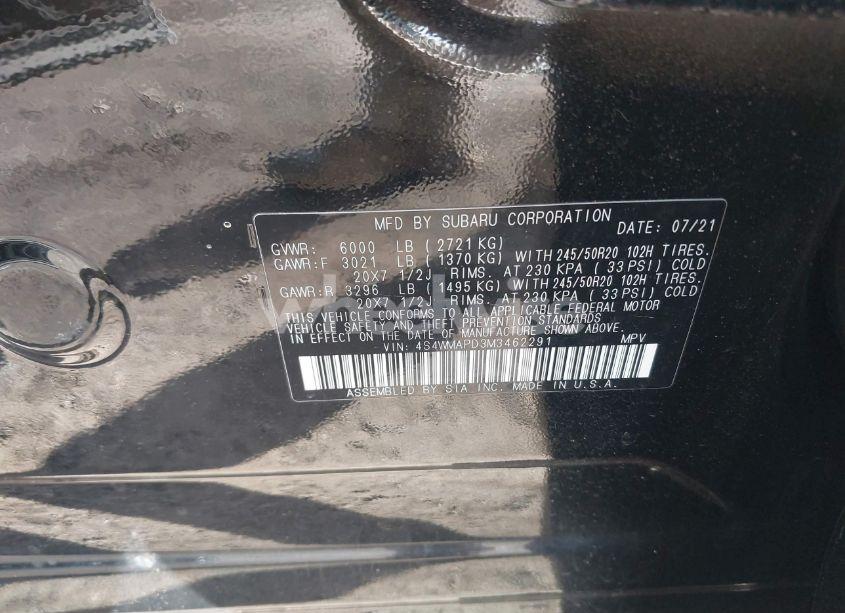 Photo 9 of 2021 Subaru Ascent LIMITED (VIN 4S4WMAPD3M3462291)