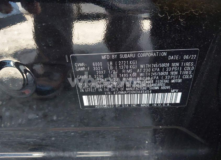 Photo 9 of 2022 Subaru Ascent LIMITED (VIN 4S4WMAPD6N3445454)