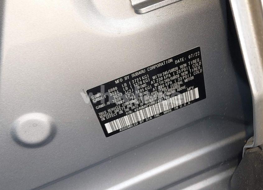 Photo 9 of 2022 Subaru Ascent LIMITED (VIN 4S4WMAPD6N3452789)