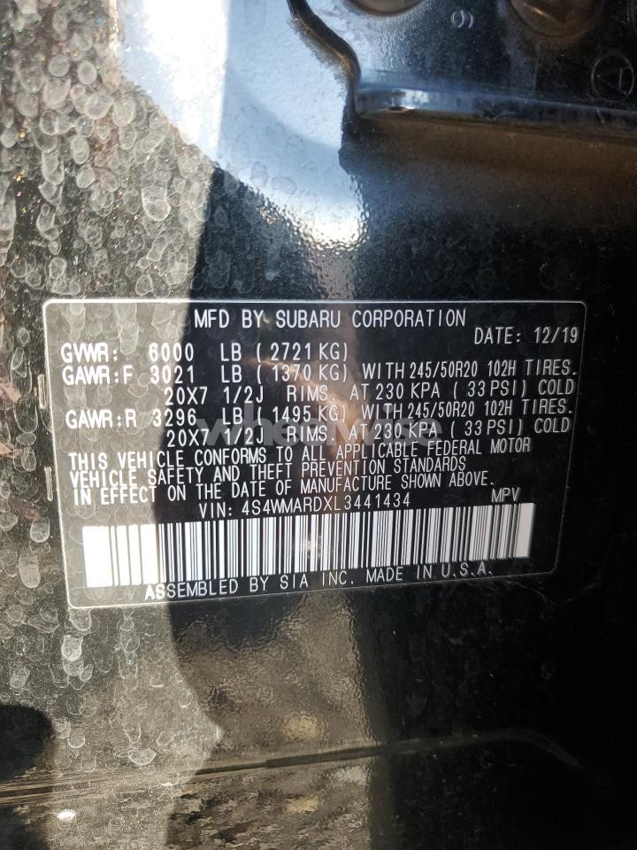 Photo 13 of 2020 SUBARU ASCENT TOURING (VIN 4S4WMARDXL3441434)