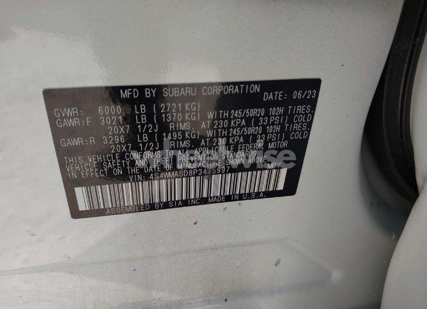 Photo 9 of 2023 Subaru Ascent LIMITED 7-PASSENGER (VIN 4S4WMASD8P3445997)