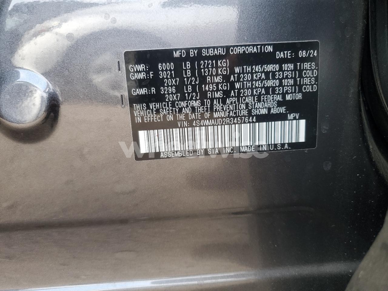 Photo 13 of 2024 SUBARU ASCENT LIMITED (VIN 4S4WMAUD2R3457644)