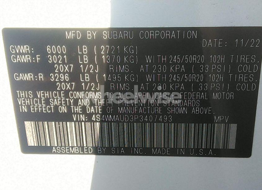 Photo 9 of 2023 Subaru Ascent LIMITED 7-PASSENGER (VIN 4S4WMAUD3P3407493)