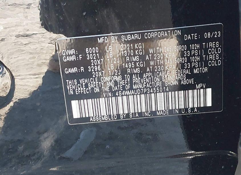 Photo 9 of 2023 Subaru Ascent LIMITED 7-PASSENGER (VIN 4S4WMAUD7P3455014)