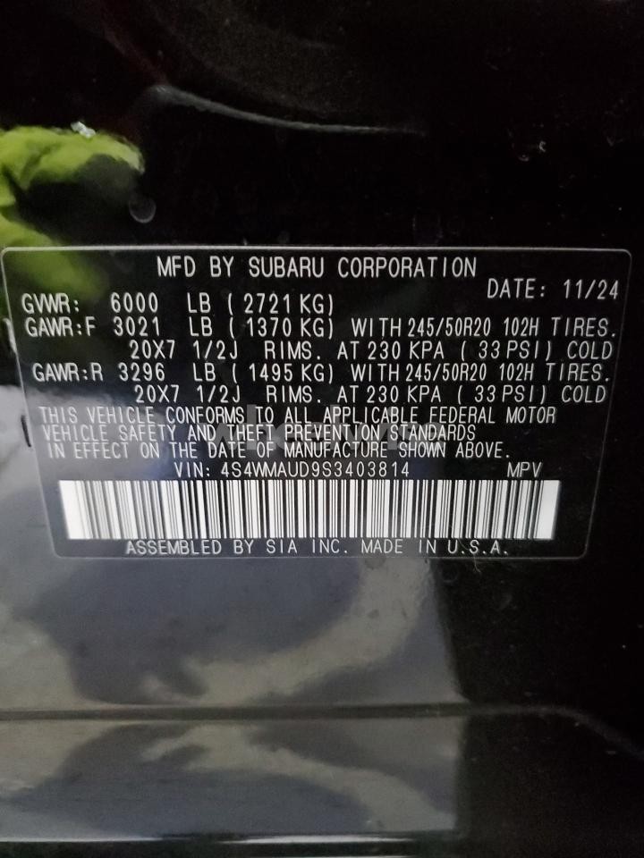 Photo 13 of 2025 SUBARU ASCENT TOURING (VIN 4S4WMAUD9S3403814)