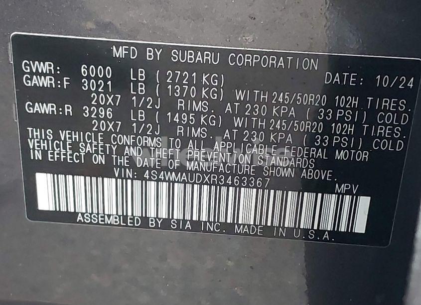 Photo 9 of 2024 Subaru Ascent LIMITED 7-PASSENGER (VIN 4S4WMAUDXR3463367)