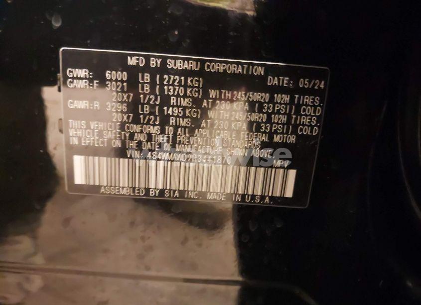 Photo 9 of 2024 Subaru Ascent TOURING 7-PASSENGER (VIN 4S4WMAWD2R3441876)