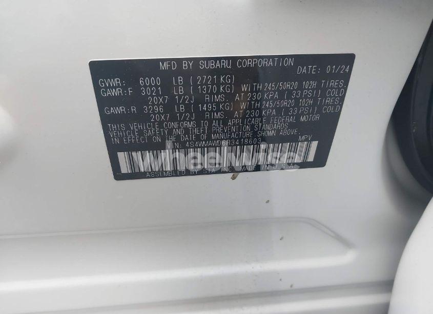 Photo 9 of 2024 Subaru Ascent TOURING 7-PASSENGER (VIN 4S4WMAWD6R3418603)