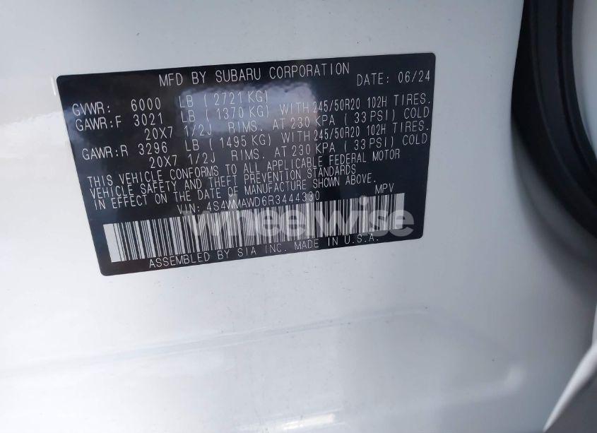 Photo 9 of 2024 Subaru Ascent TOURING 7-PASSENGER (VIN 4S4WMAWD6R3444330)