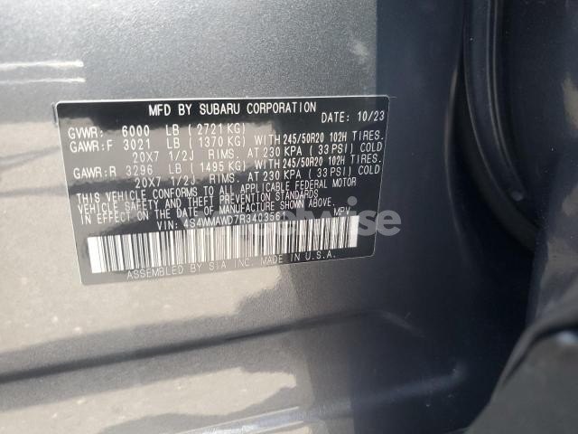 Photo 3 of 2024 SUBARU ASCENT TOURING (VIN 4S4WMAWD7R3403561)