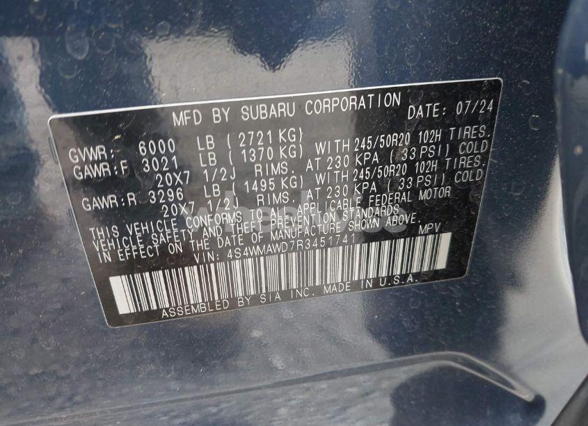 Photo 9 of 2024 Subaru Ascent TOURING 7-PASSENGER (VIN 4S4WMAWD7R3451741)