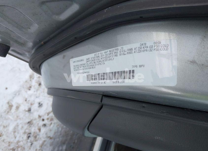 Photo 9 of 2006 Subaru B9 TRIBECA BASE 5-PASSENGER/LIMITED 5-PASSENGER (VIN 4S4WX82C664415557)