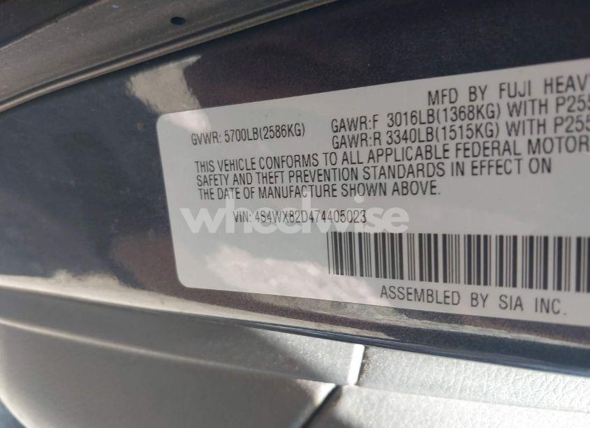 Photo 9 of 2007 Subaru B9 TRIBECA LIMITED 5-PASSENGER (VIN 4S4WX82D474405023)