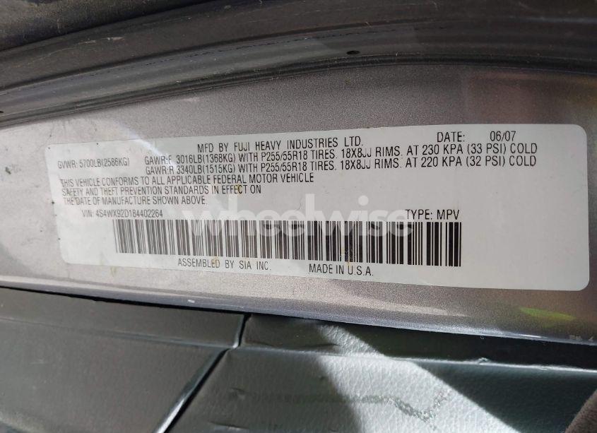 Photo 9 of 2008 Subaru Tribeca LIMITED 5-PASSENGER (VIN 4S4WX92D184402264)