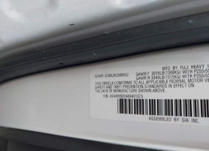 Photo 9 of 2008 Subaru Tribeca LIMITED 5-PASSENGER (VIN 4S4WX92D484401075)