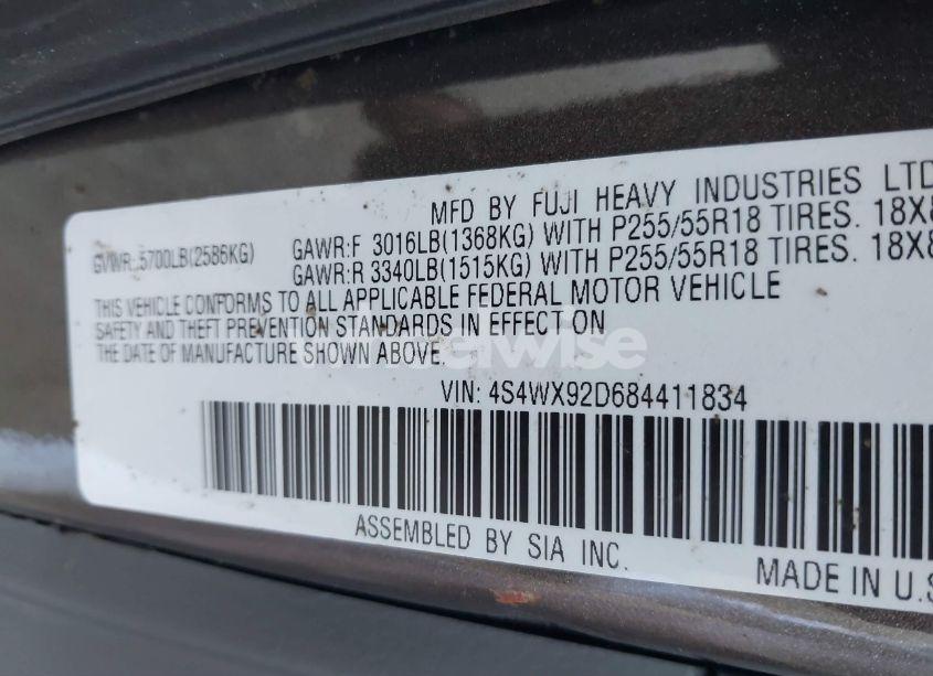 Photo 9 of 2008 Subaru Tribeca LIMITED 5-PASSENGER (VIN 4S4WX92D684411834)