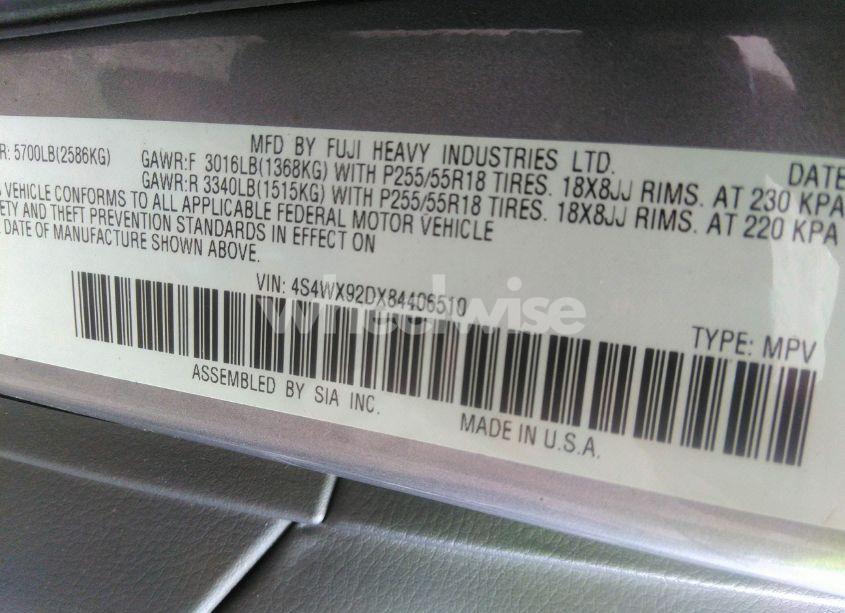 Photo 9 of 2008 Subaru Tribeca LIMITED 5-PASSENGER (VIN 4S4WX92DX84406510)