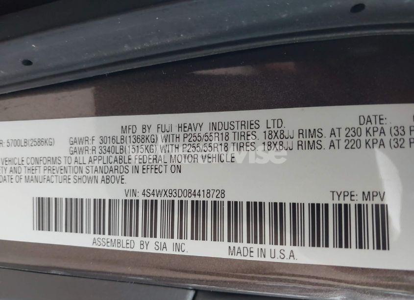 Photo 9 of 2008 Subaru Tribeca LIMITED 5-PASSENGER (VIN 4S4WX93D084418728)