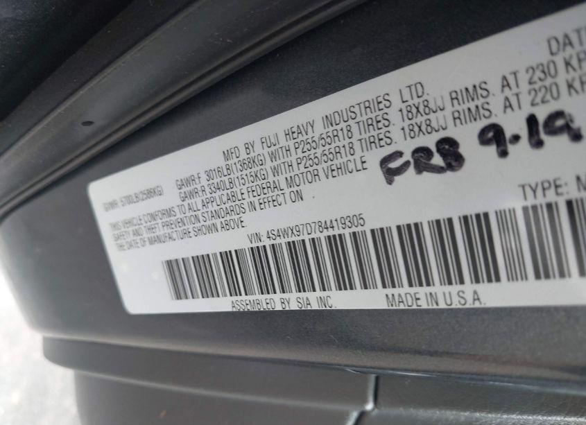 Photo 9 of 2008 Subaru Tribeca LIMITED 7-PASSENGER (VIN 4S4WX97D784419305)