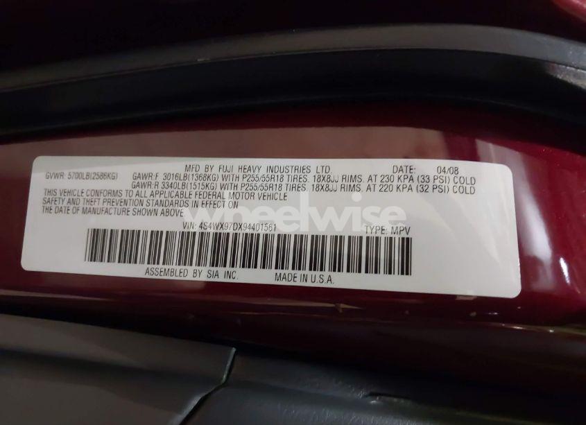 Photo 9 of 2009 Subaru Tribeca LIMITED 7-PASSENGER/SPECIAL EDITION 7-PASSENGER (VIN 4S4WX97DX94401561)